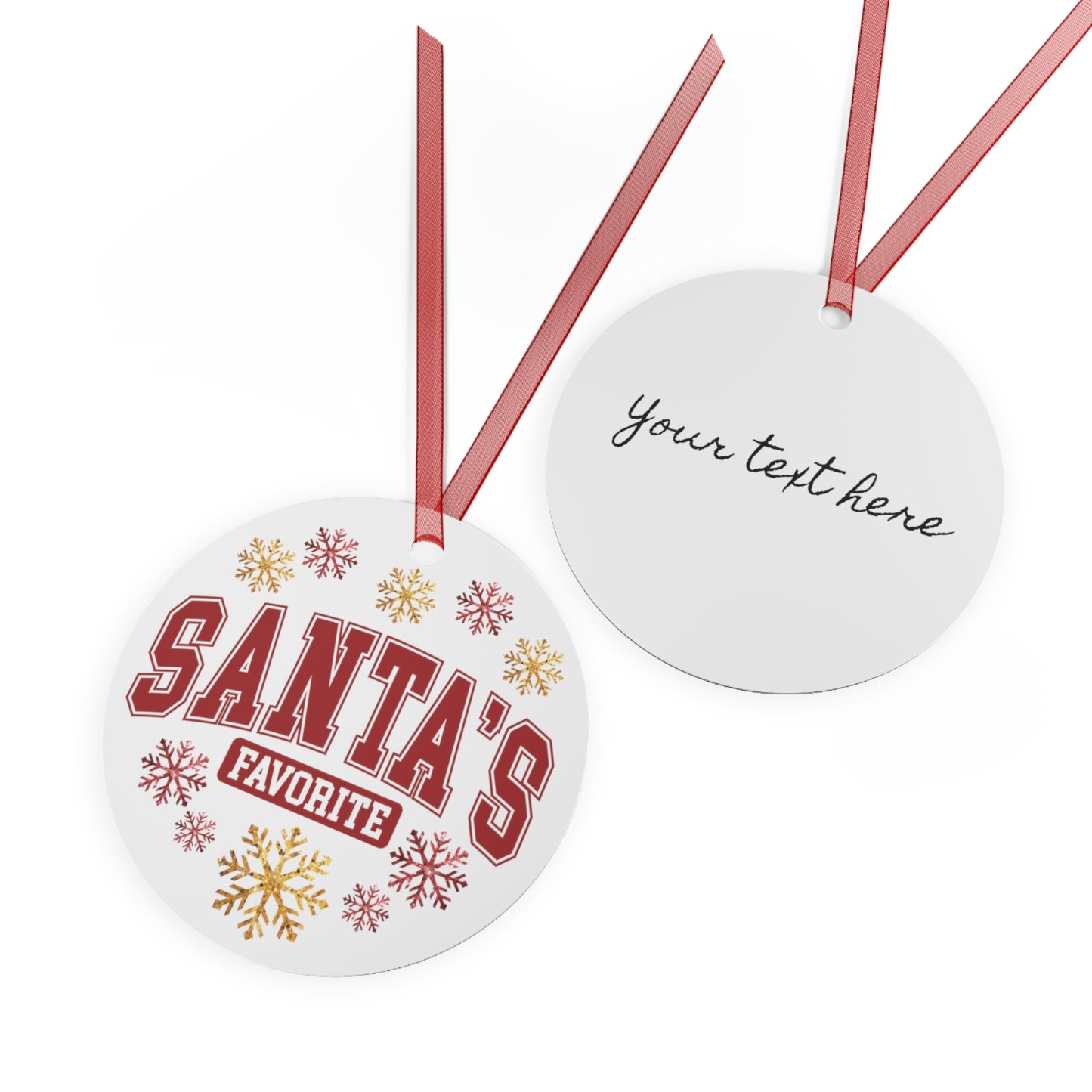 Christmas Customizable Round Metal Ornament
