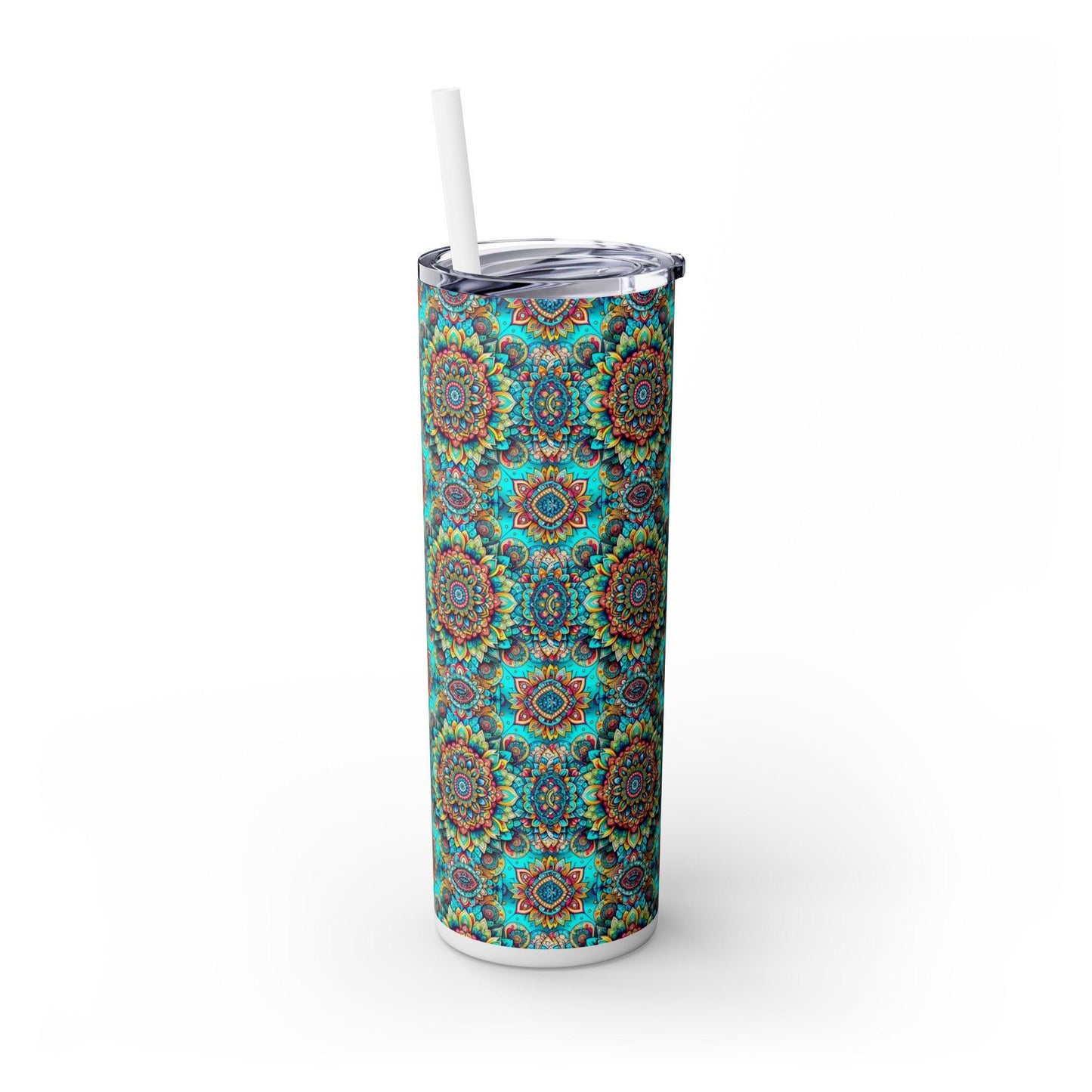 "Yoga Skinny Tumbler" | With Straw, 20oz | "Yoga Serenity Collection"