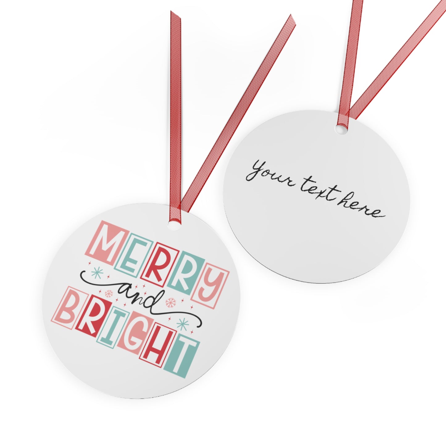 Christmas Customizable Round Metal Ornament