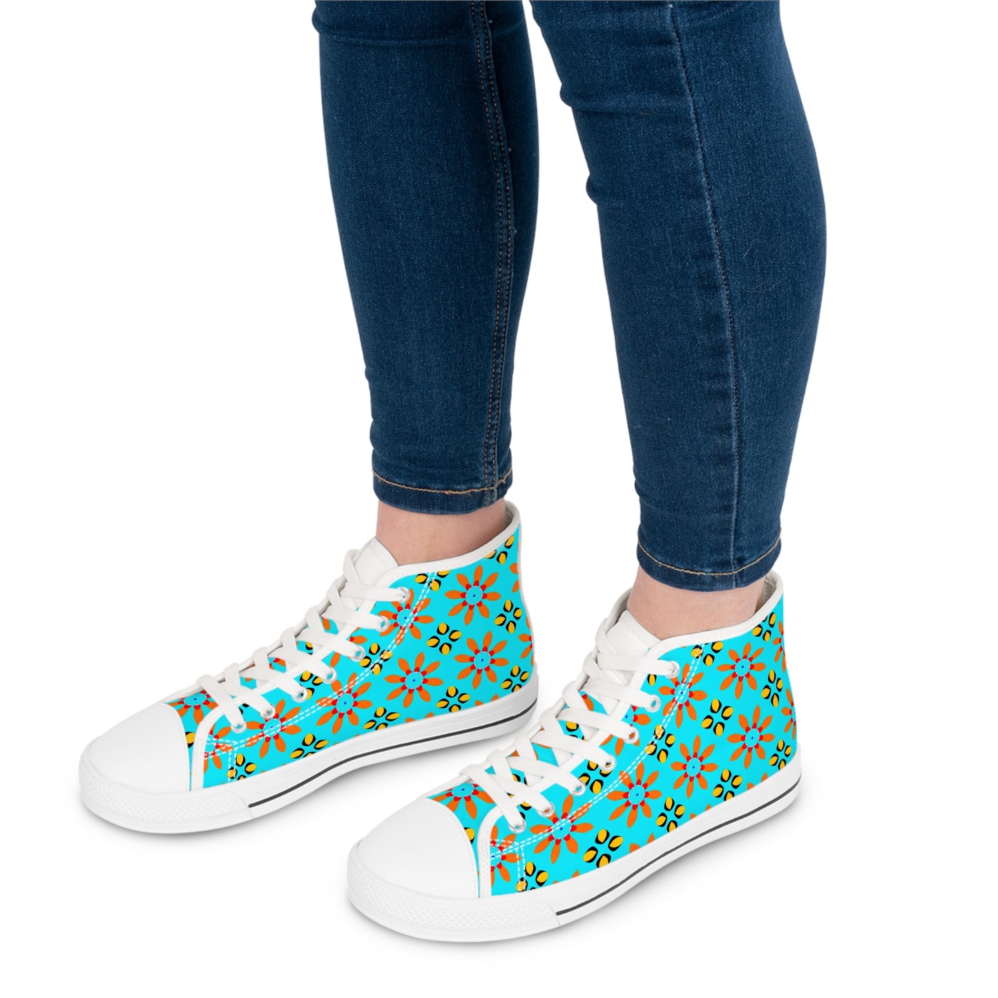 Awesome Floral Design High Top Sneakers
