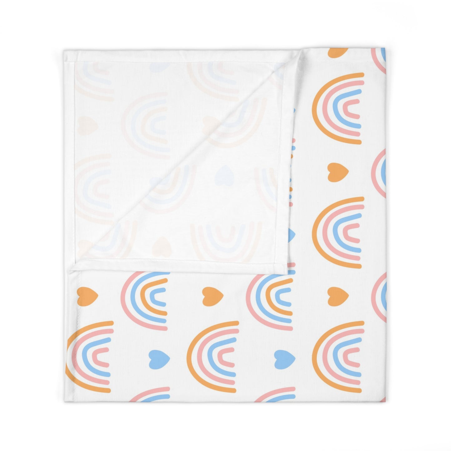 Cozy Baby Swaddle Blanket Boho Style with rainbows design | Nursery Essential