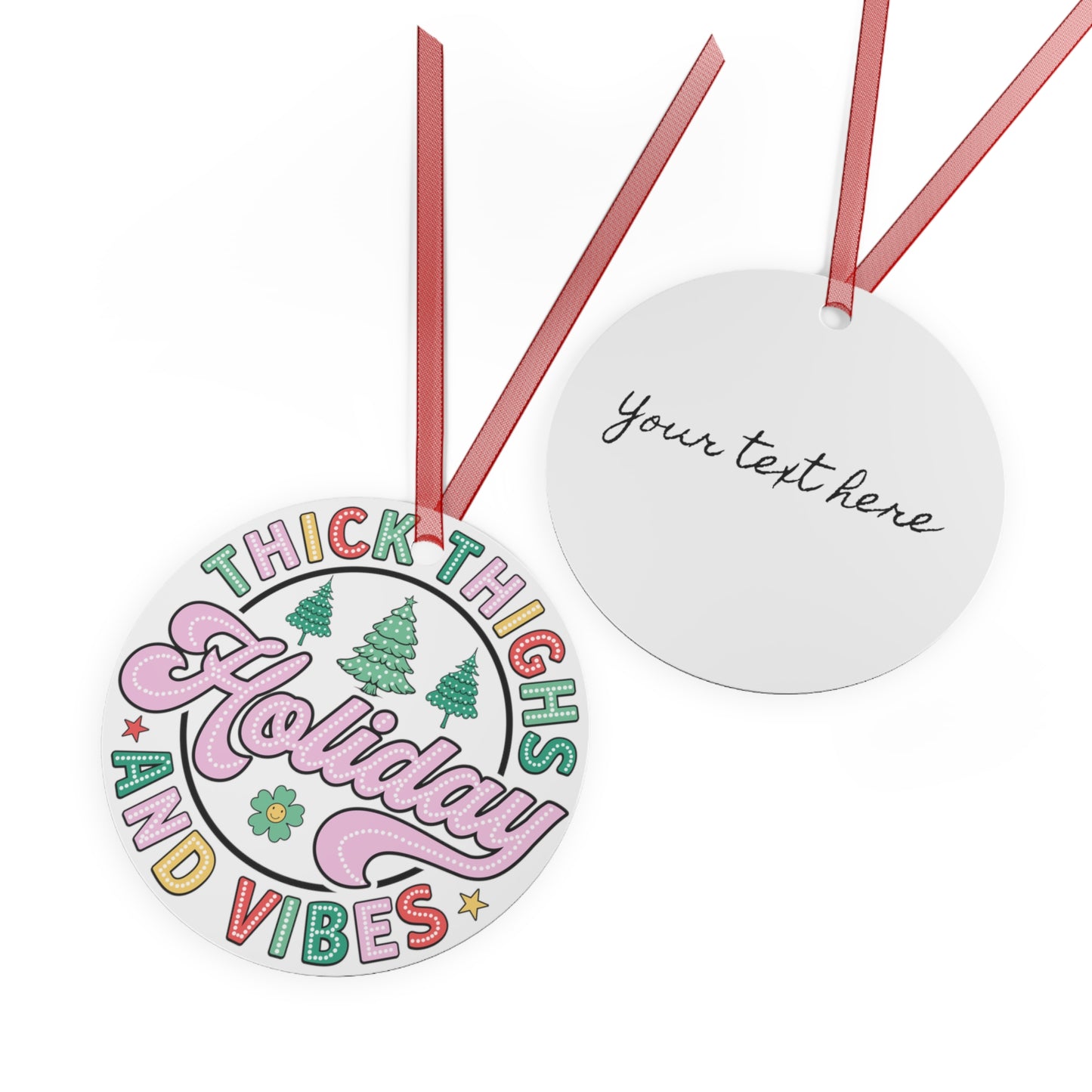 Christmas Customizable Round Metal Ornament