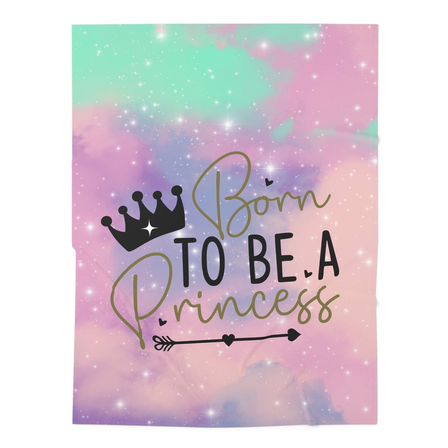 Cozy Baby Swaddle Customizable Blanket with a baby girl design and the text " Born to be a princess"