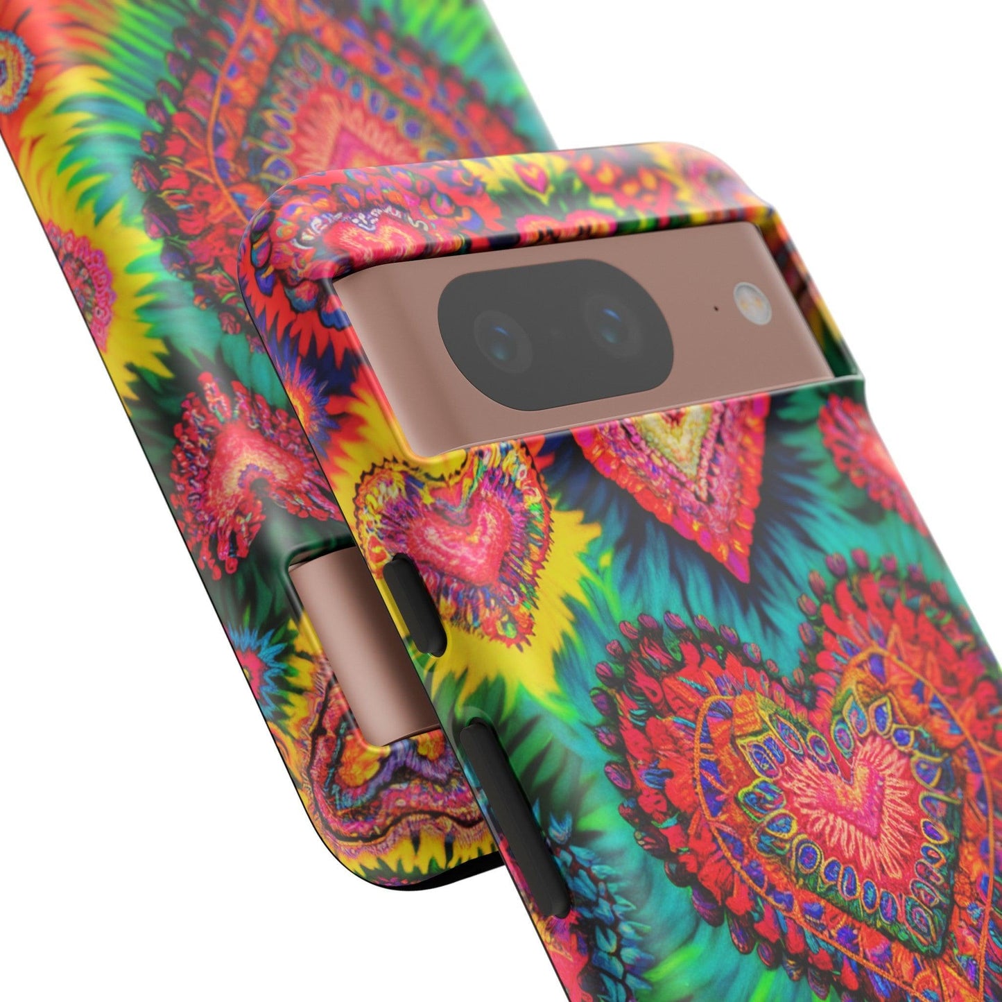 Estuche resistente para teléfono: "Colección de estuches para teléfono Eclectic Elegance" (patrones de corazones)