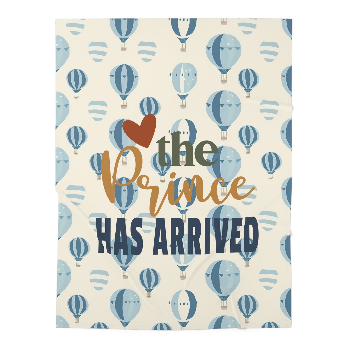 Cozy Baby Swaddle Blanket with balloons design | customizable text for baby boy