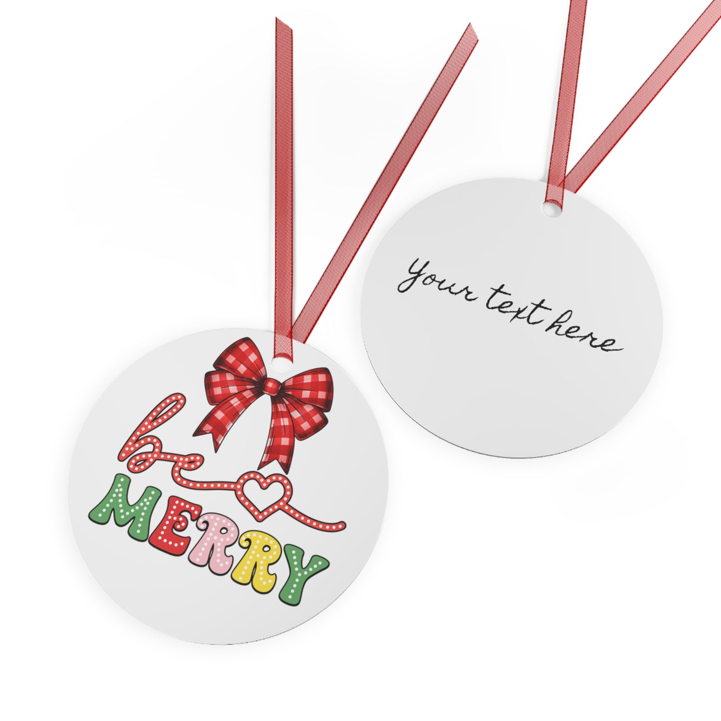 Christmas Customizable Round Metal Ornament