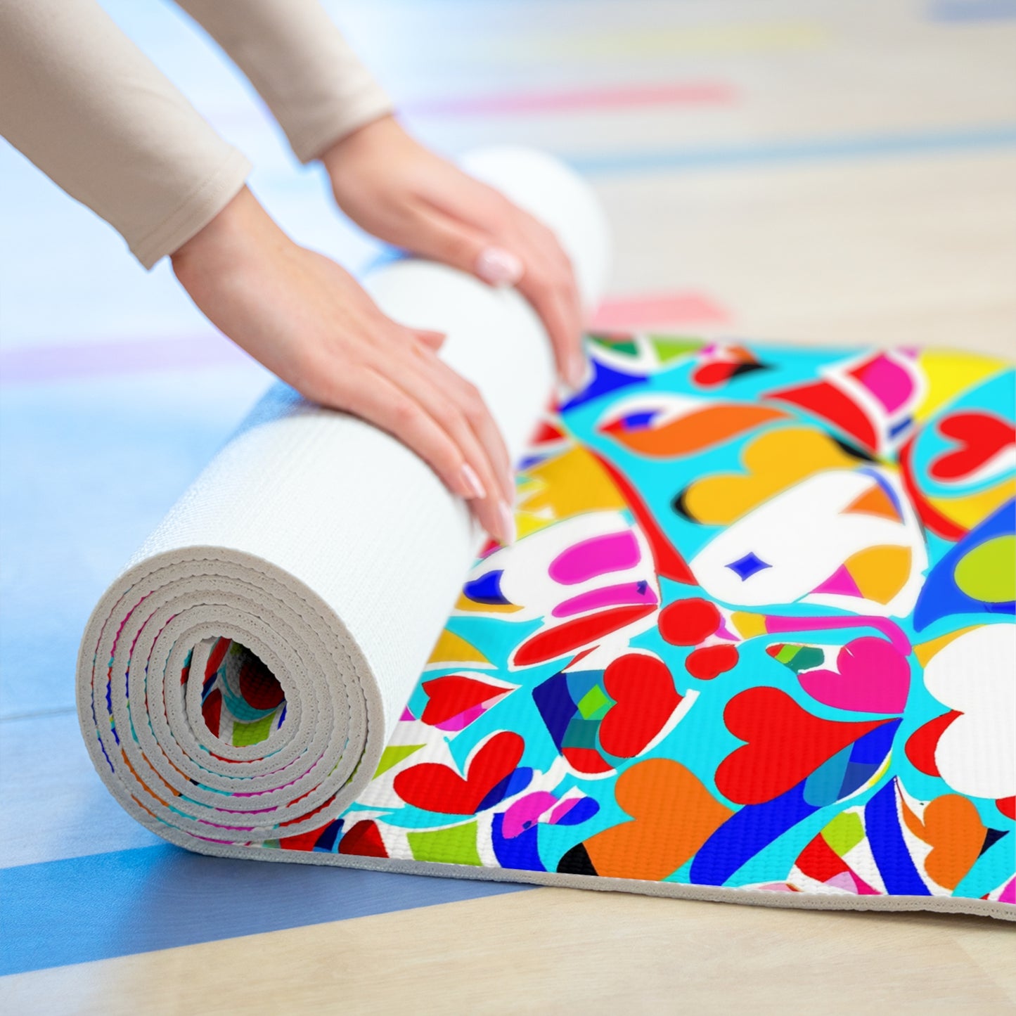 Abstract Colorful Design Foam Yoga Mat