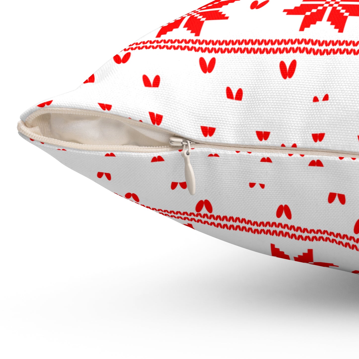 Christmas Knitted Red Style Design Square Pillow