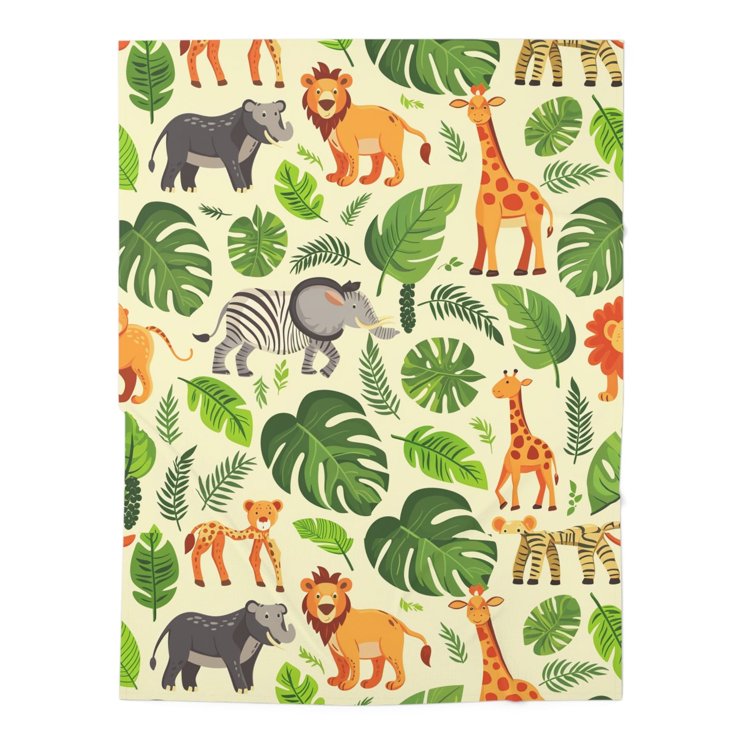 Cozy Baby Swaddle Blanket with jungle design | Nursery Essential