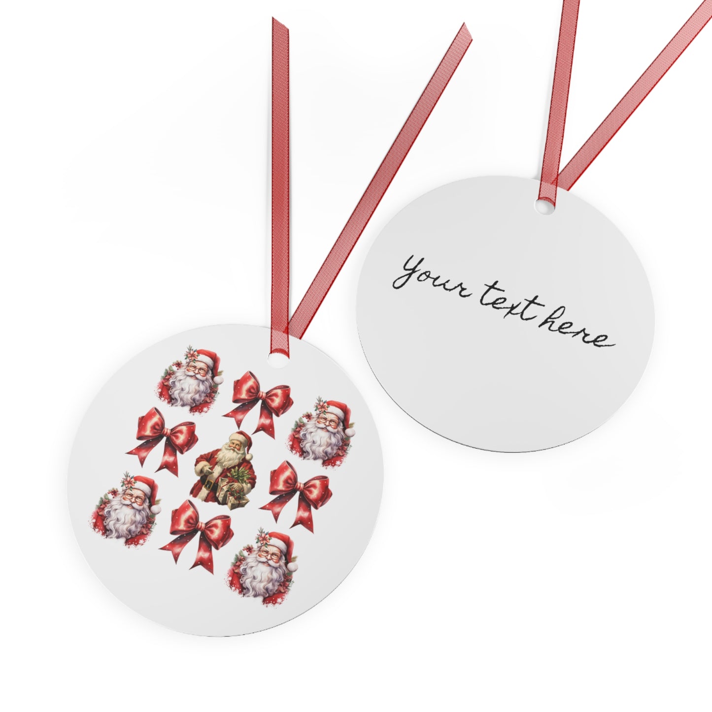 Christmas Customizable Round Metal Ornament