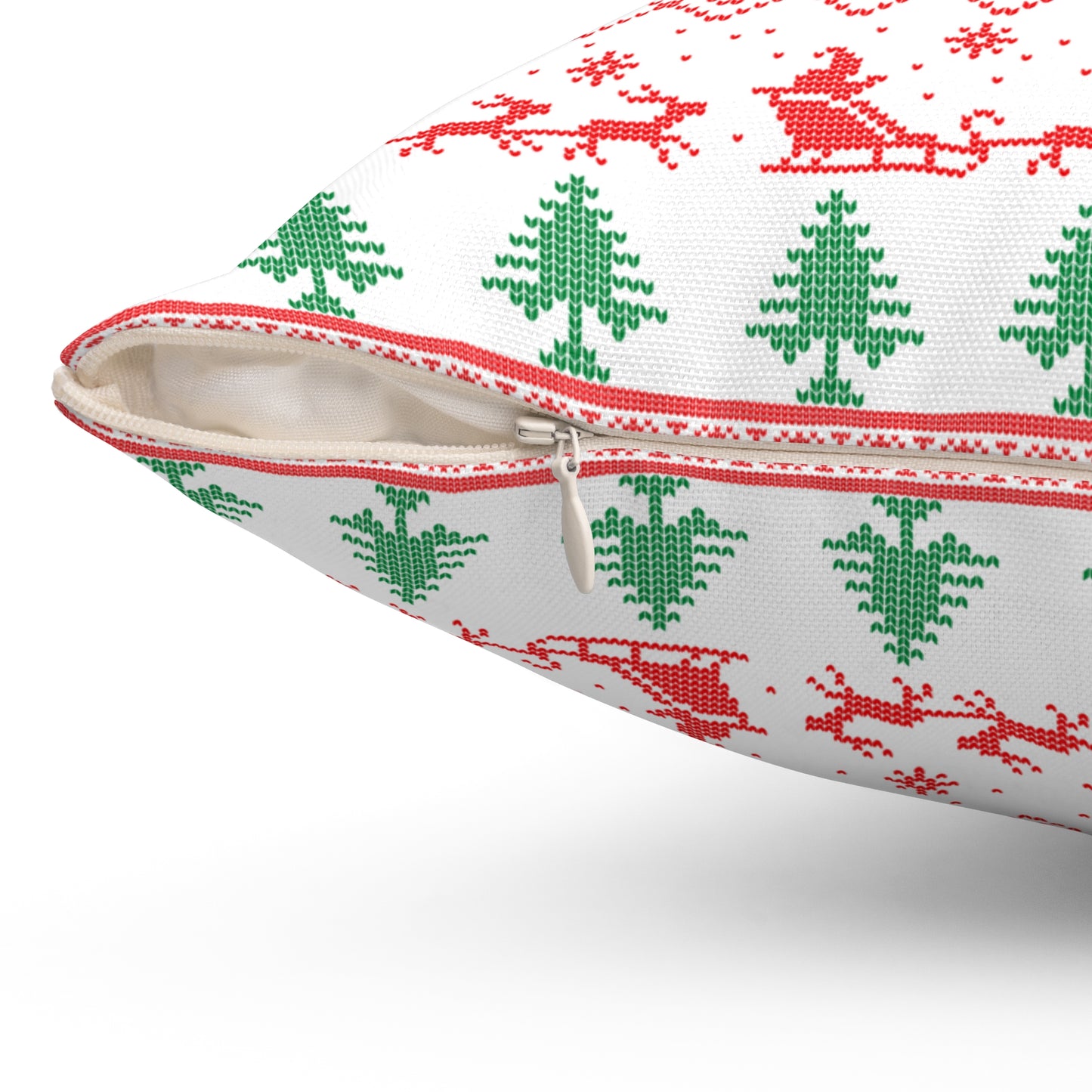 Christmas Knitted Style pastel tones Design Square Pillow