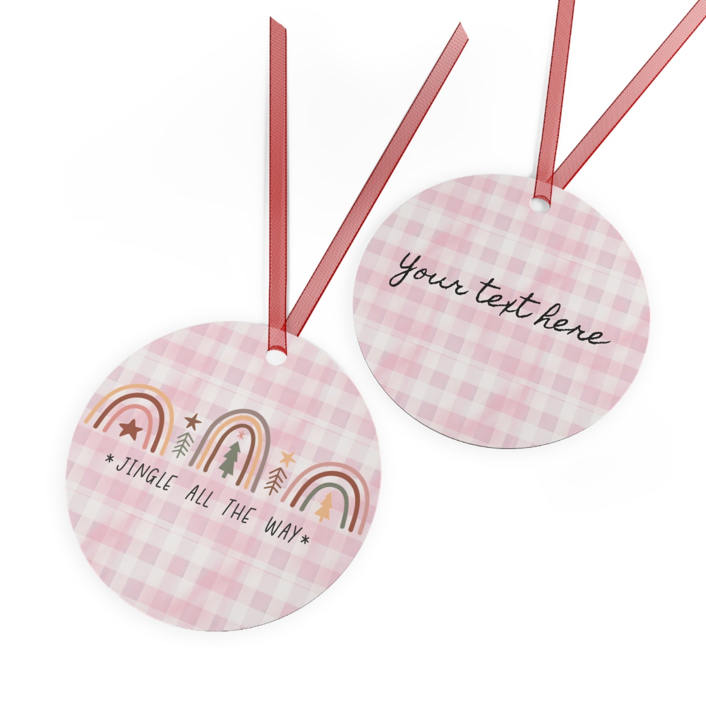 Christmas Customizable Round Metal Ornament Jingle all the way