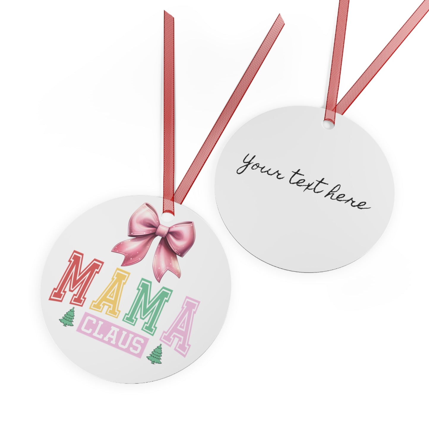 Christmas Customizable Round Metal Ornament