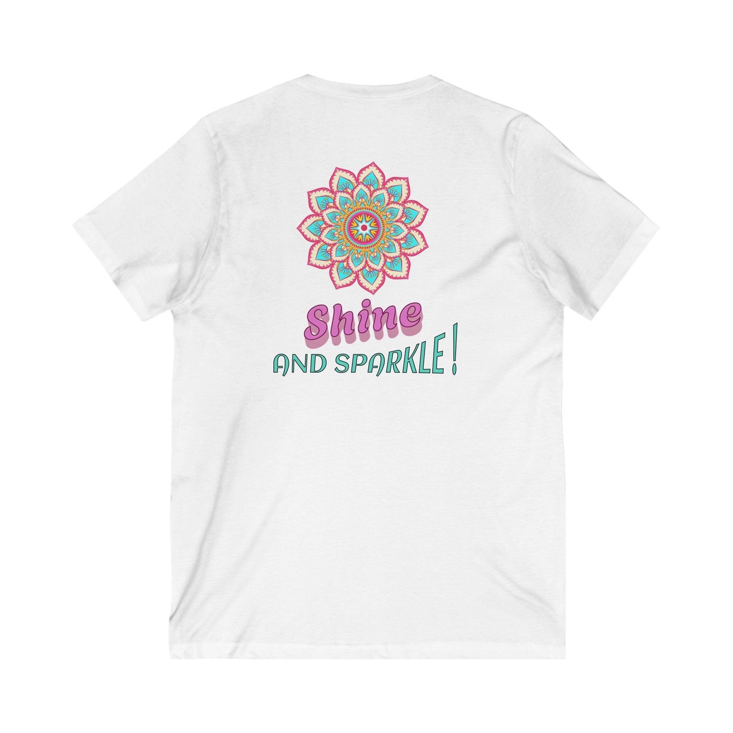 SparkleVibe V-Neck Tee | Great quality 90% cotton | Perfect for casual outings, workouts, or as a stylish gift for fashion enthusiasts, friends, and family. - Cosmic Creations by Karen
