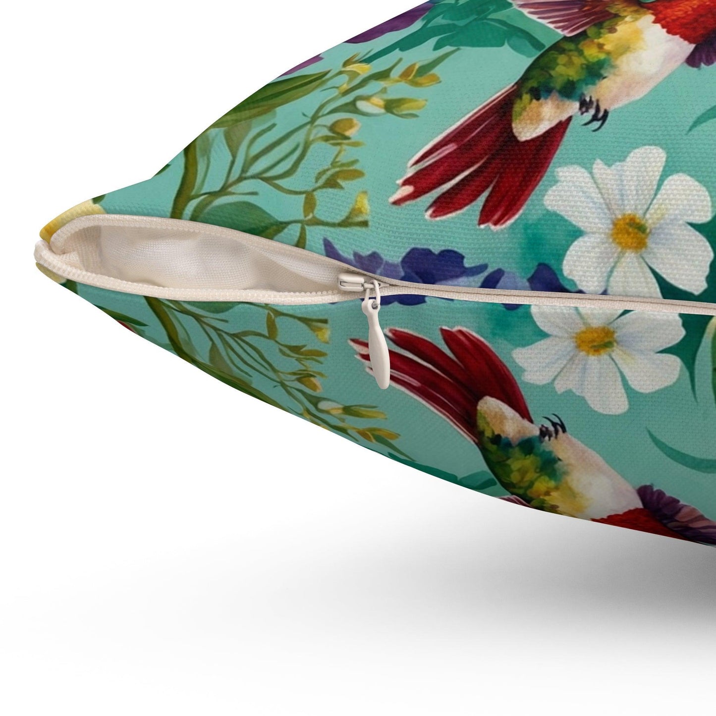 Floral and Hummingbird Harmony Cushion