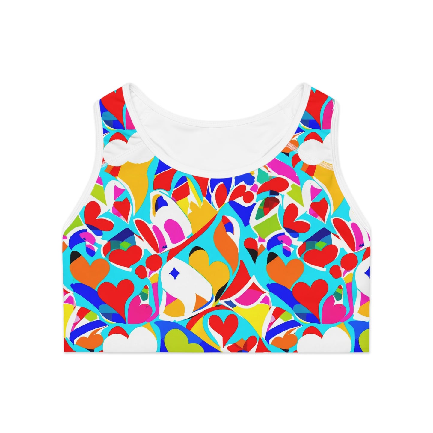 Sports Bra for yoga and other sports with colorful abstract designs