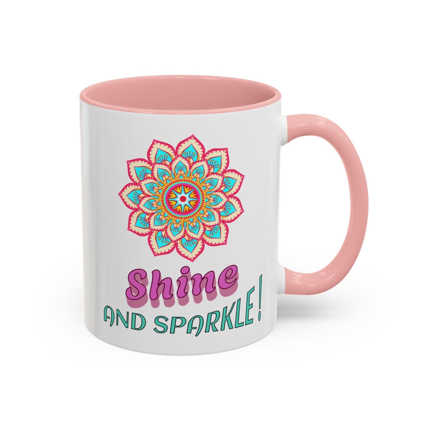 Shine and Sparkle Accent Coffee Mug ( 11 and 15 oz) Perfect for home or office use, and a delightful gift for coworkers, friends, and family - Cosmic Creations by Karen