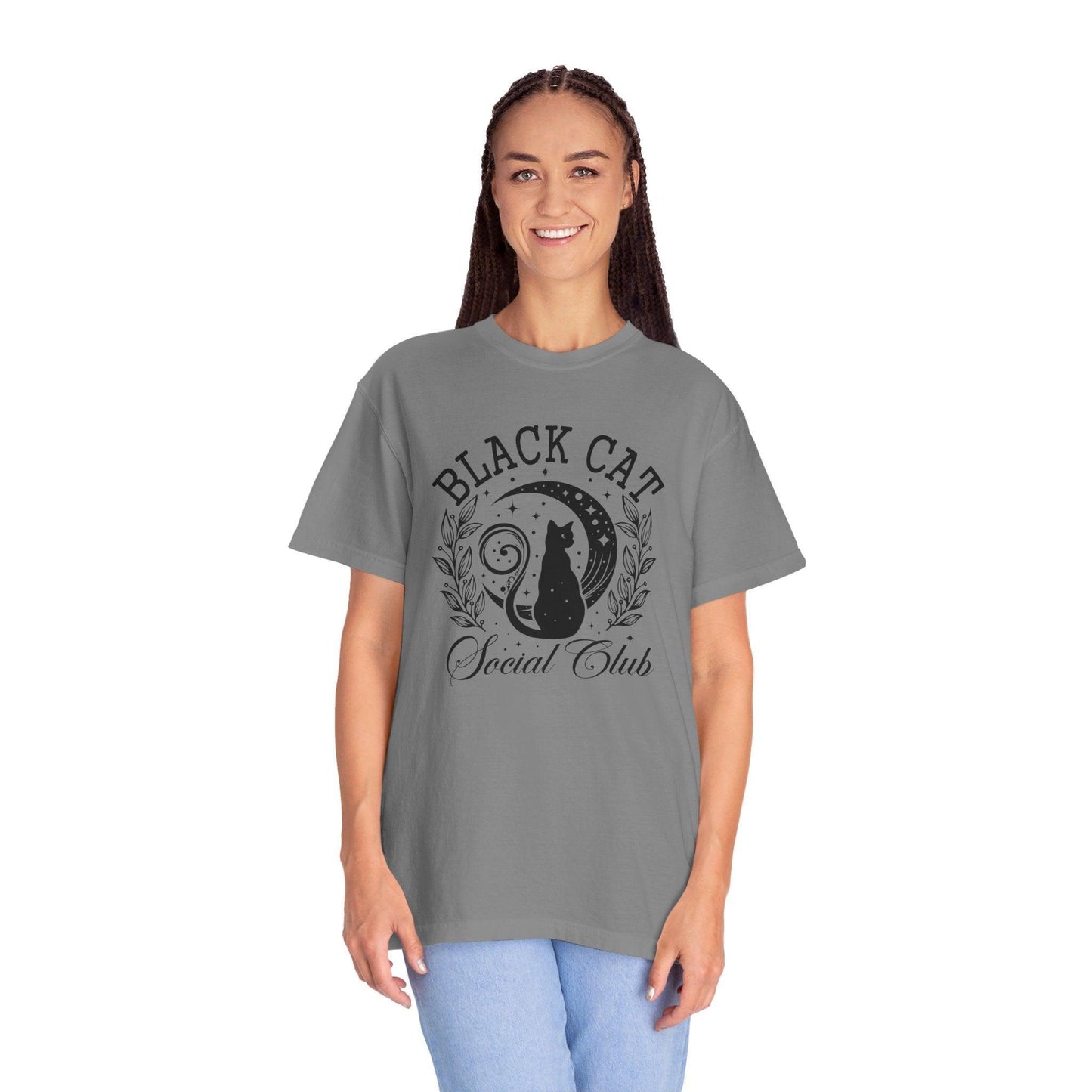 Black Cat Social Club Garment-Dyed T-Shirt - Cosmic Creations by Karen