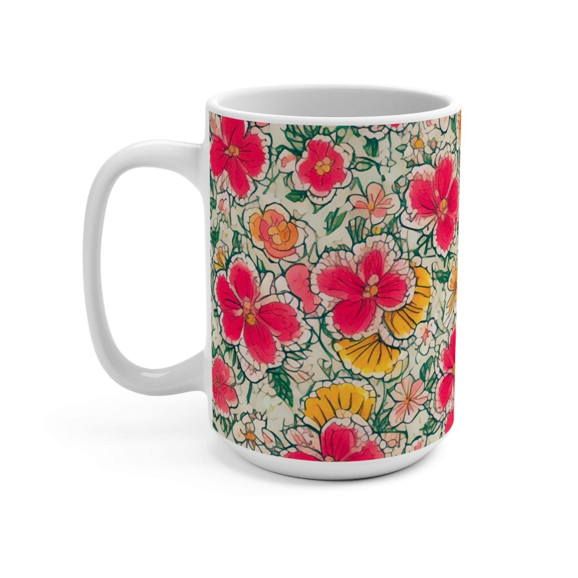 Mug with stunning floral motifs, the perfect gift for any occasion or celebration for friends, family, and colleagues. - Cosmic Creations by Karen