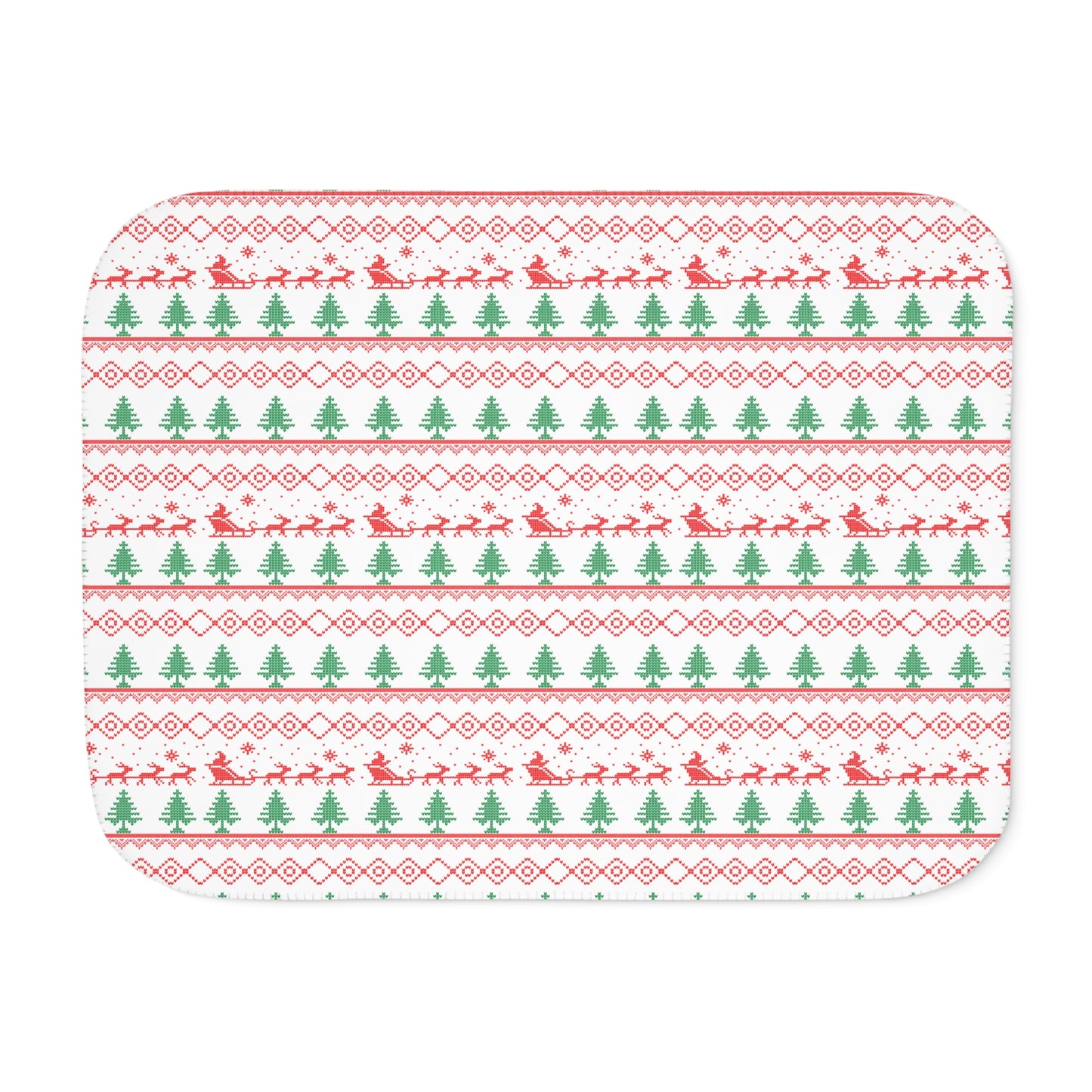 Christmas Pines Trees Design Sherpa Blanket