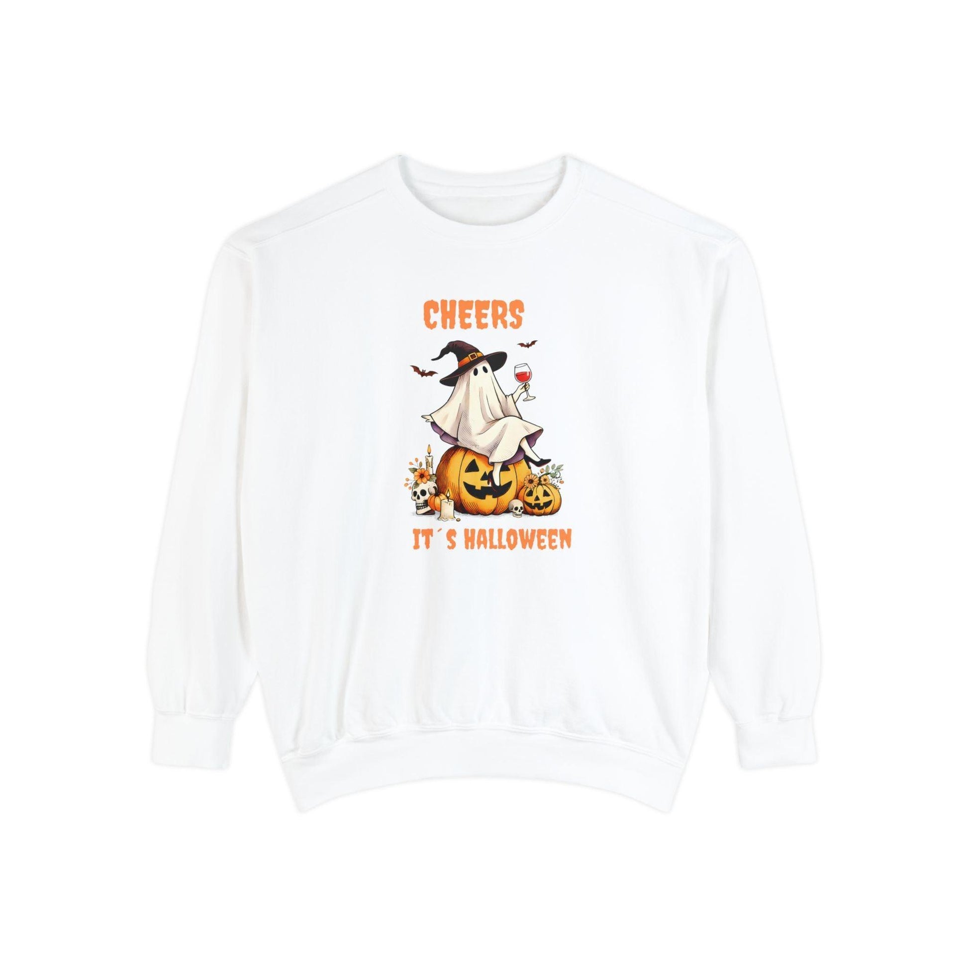 Cheers It’s Halloween Ghost Sweatshirt - Cosmic Creations by Karen