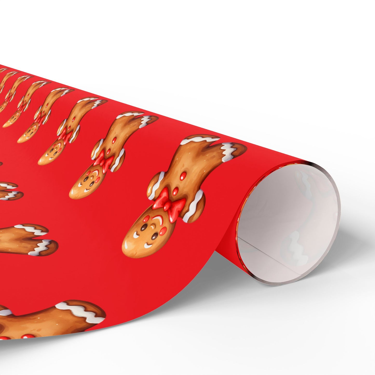 Festive Christmas Holiday Wrapping Paper with Ginger men design