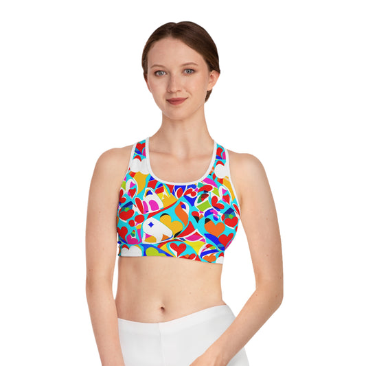 Sports Bra for yoga and other sports with colorful  abstract designs