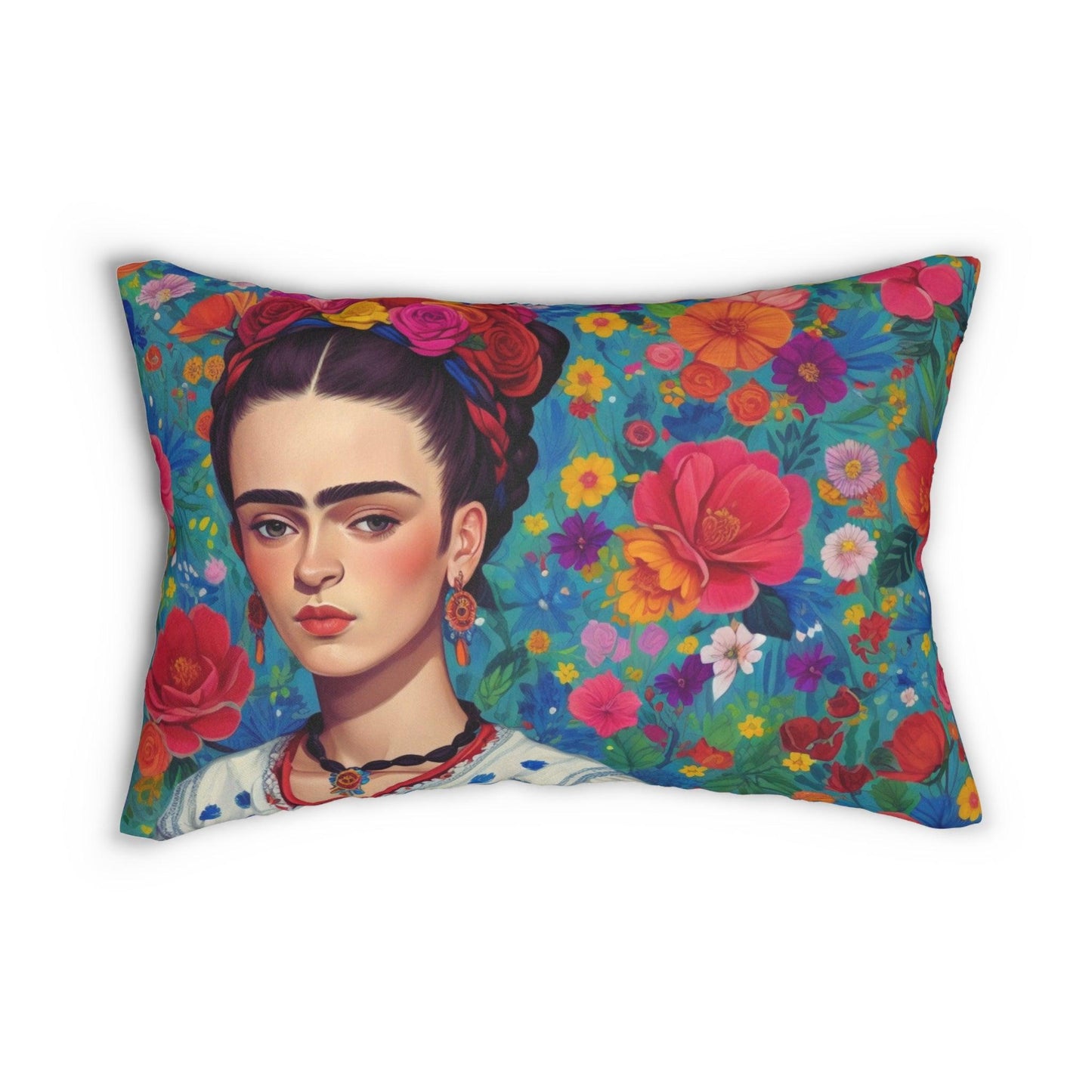 Frida's Comfort - Vibrant Lumbar Pillow, perfect to rest, for home decor or as a gift - Cosmic Creations by Karen