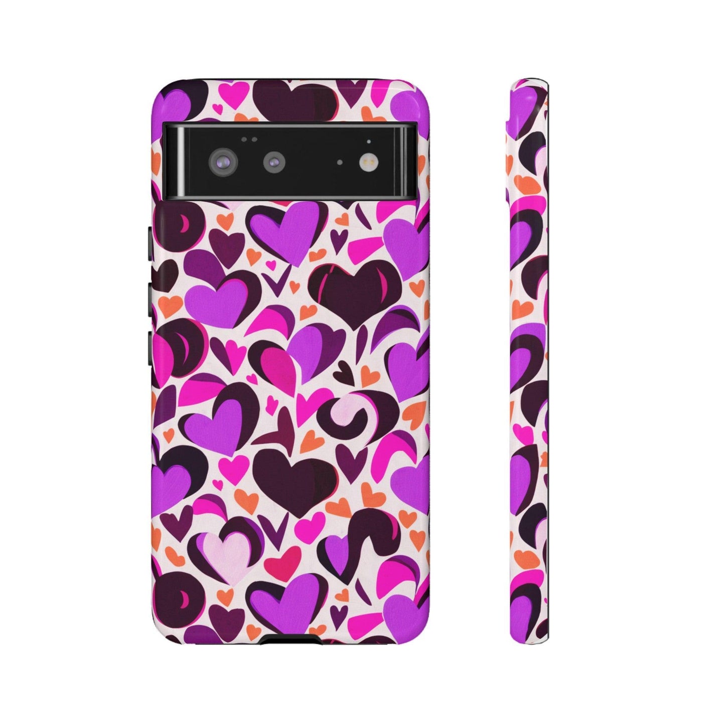 Tough Phone Case :" Eclectic Elegance Phone Case Collection" ( Hearts patterns)