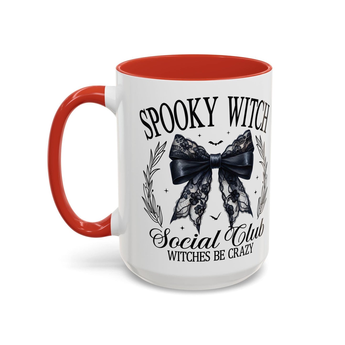 Halloween Accent Coffee Mug (11, 15oz) - "Spooky Witch, Social Club"