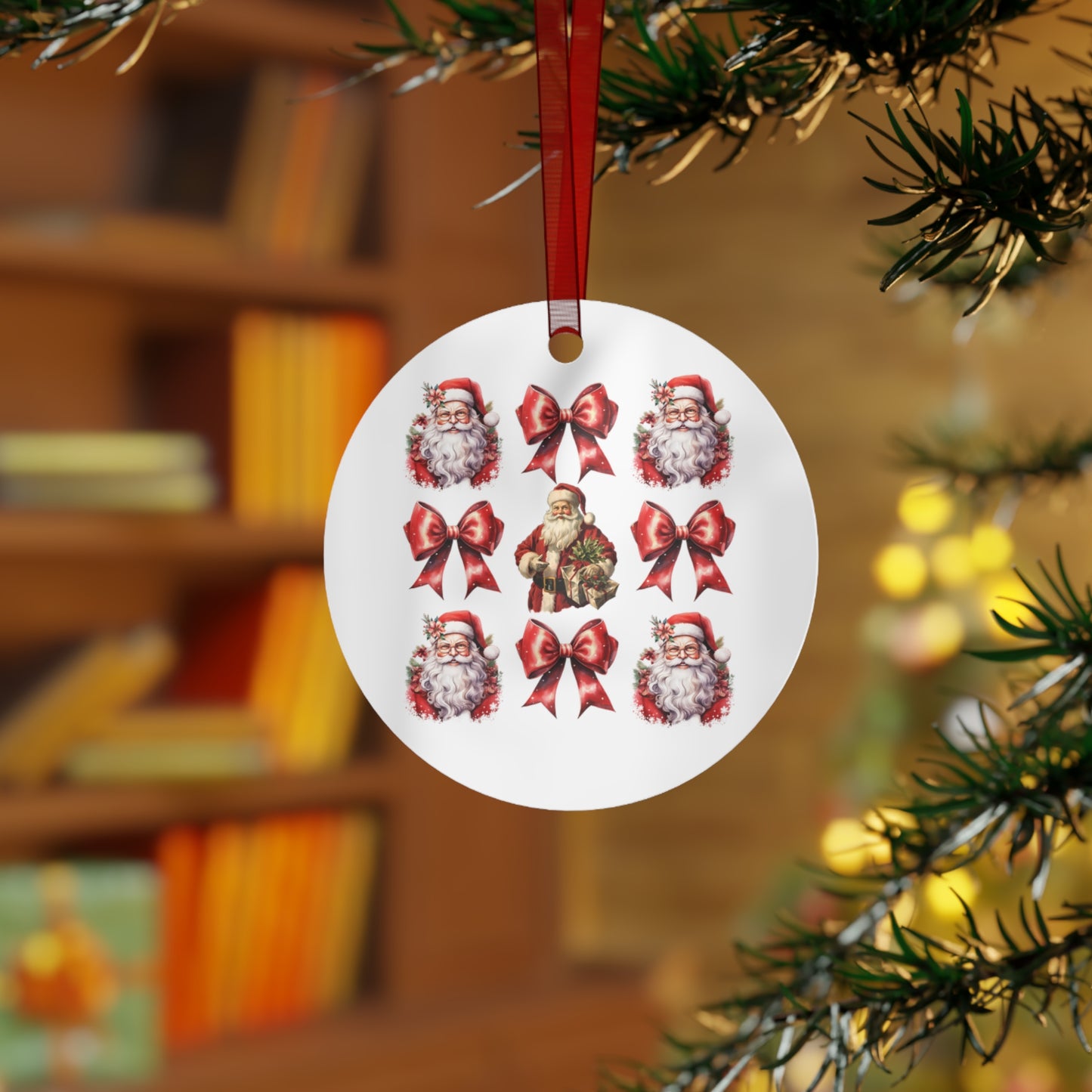 Christmas  Customizable Round Metal Ornament