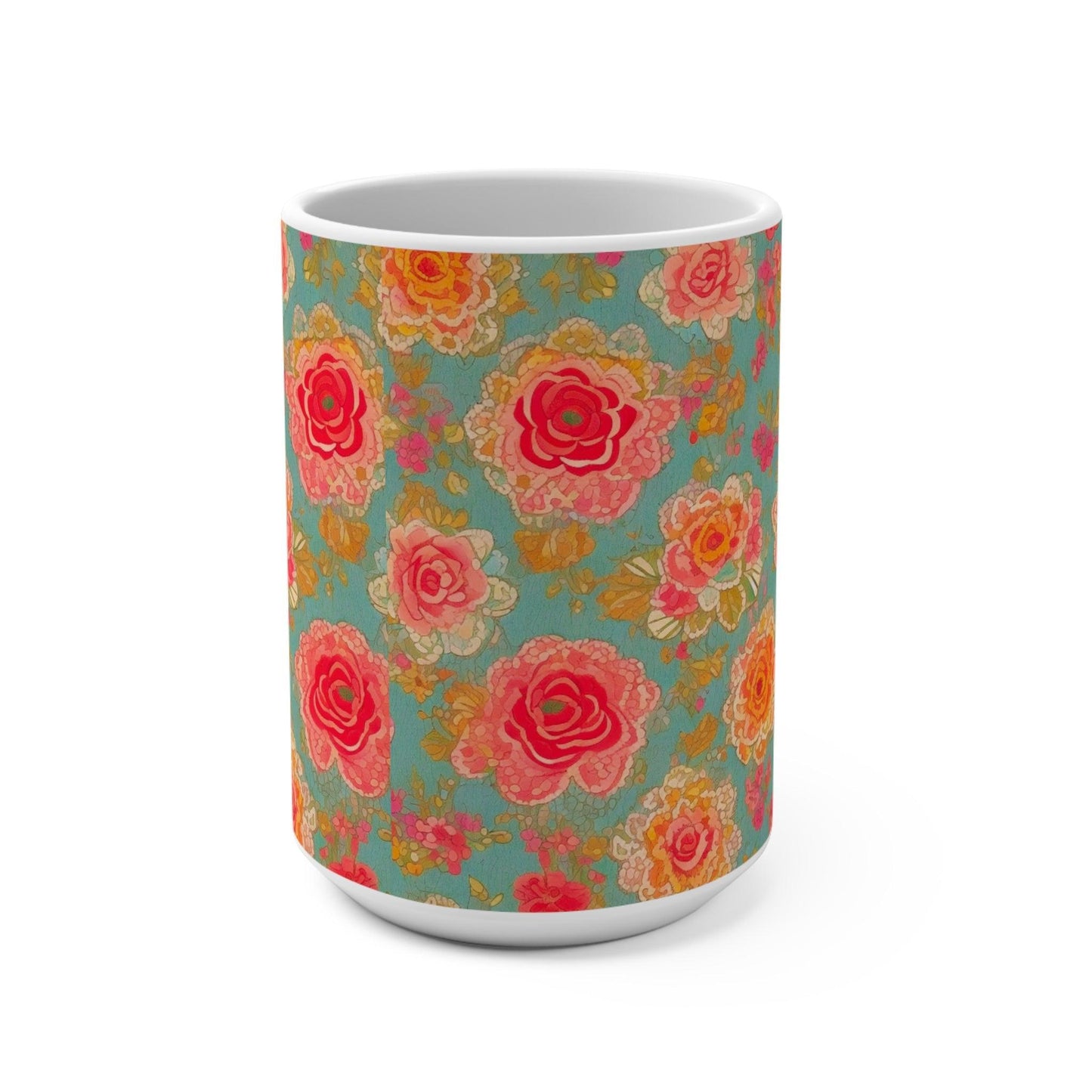 Mug with stunning floral motifs, the perfect gift for any occasion or celebration for friends, family, and colleagues. - Cosmic Creations by Karen