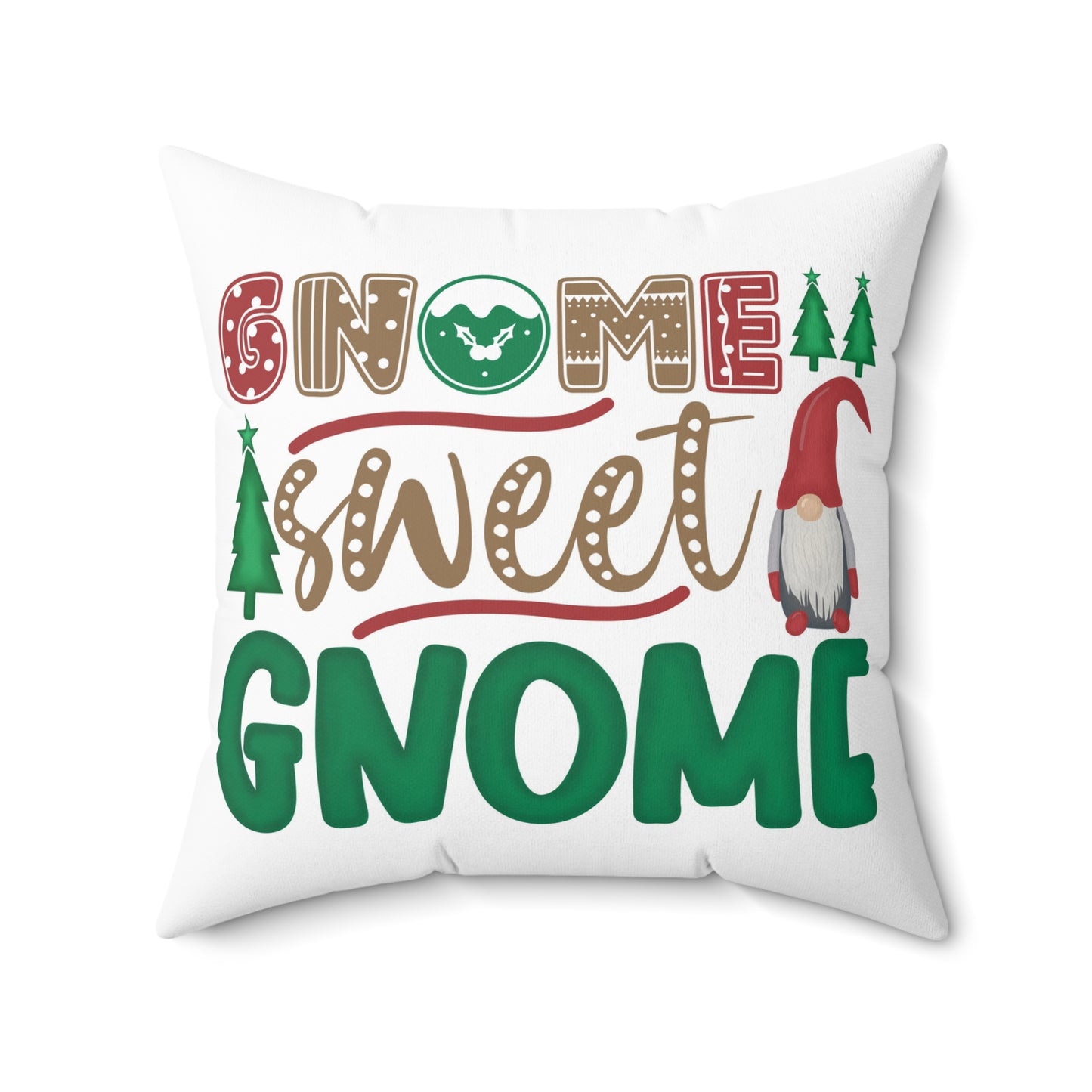 Christmas Gnomes Design Square Pillow