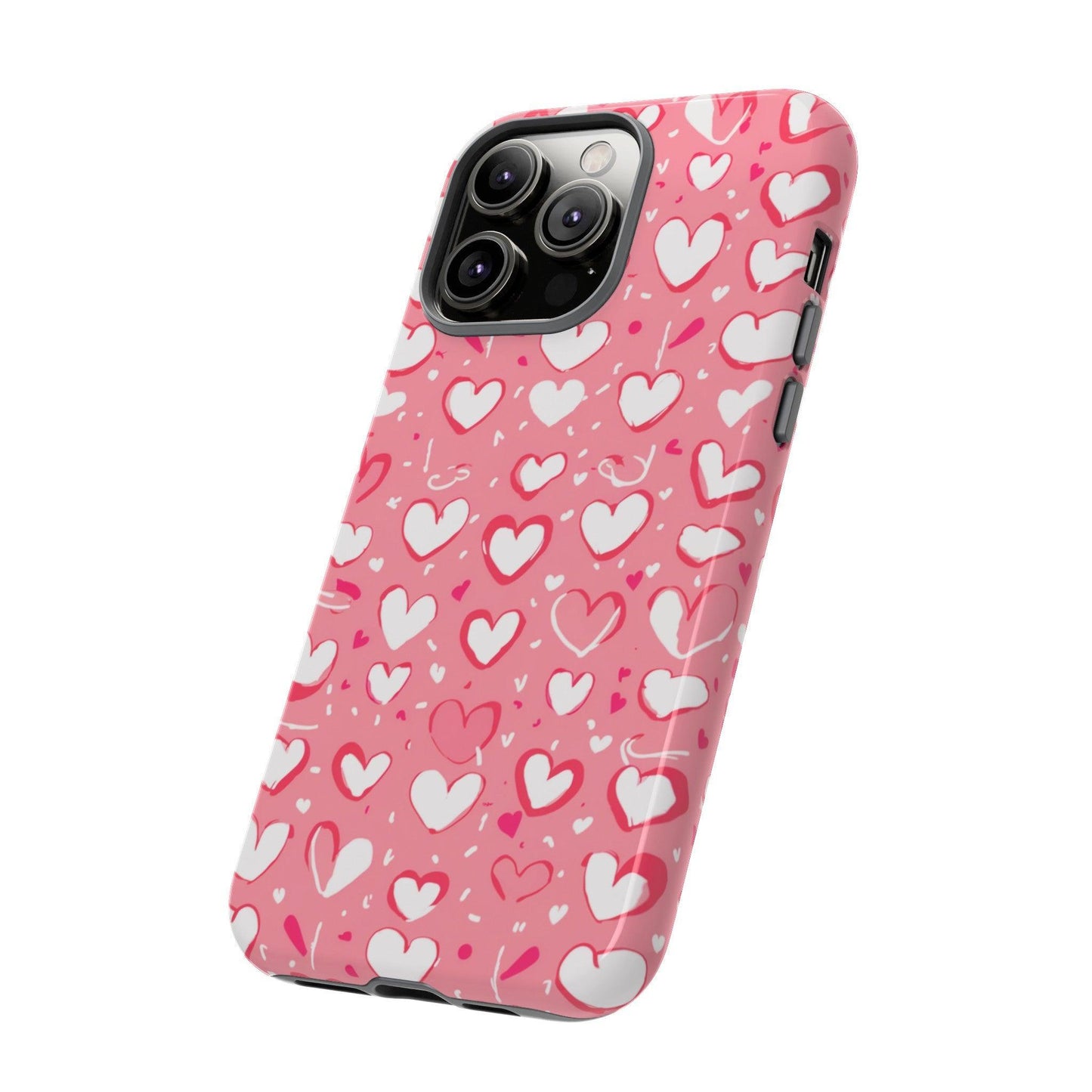 Tough Phone Case :" Eclectic Elegance Phone Case Collection" ( Hearts patterns)