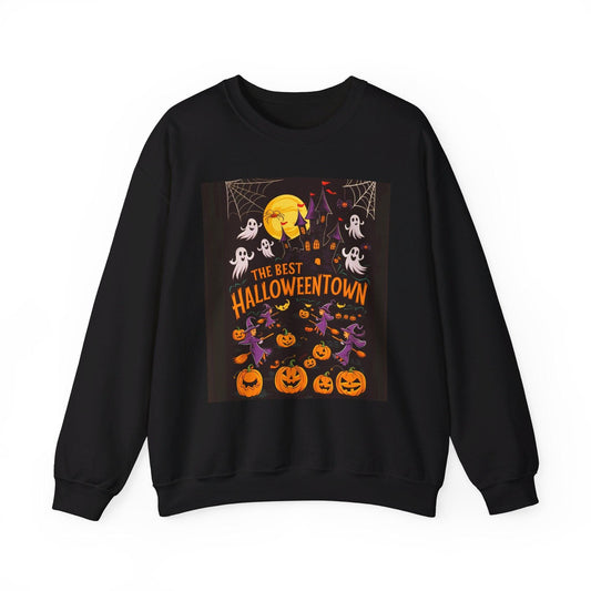 Halloween Town Crewneck Black Sweatshirt - Cosmic Creations by Karen