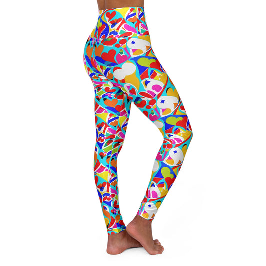 High Waisted Yoga Leggings | Amazing quality abstract colorful design