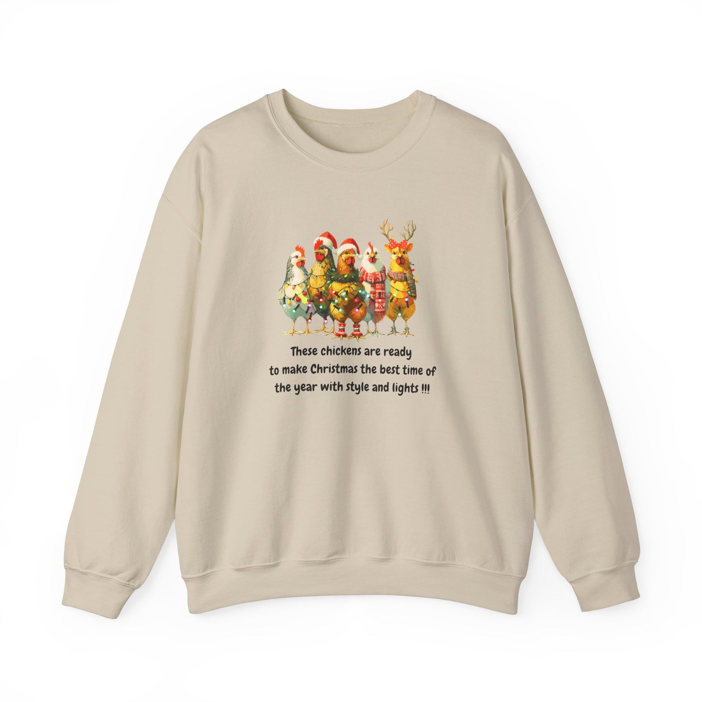 Christmas Chickens Heavy Blend™ Crewneck Sweatshirt