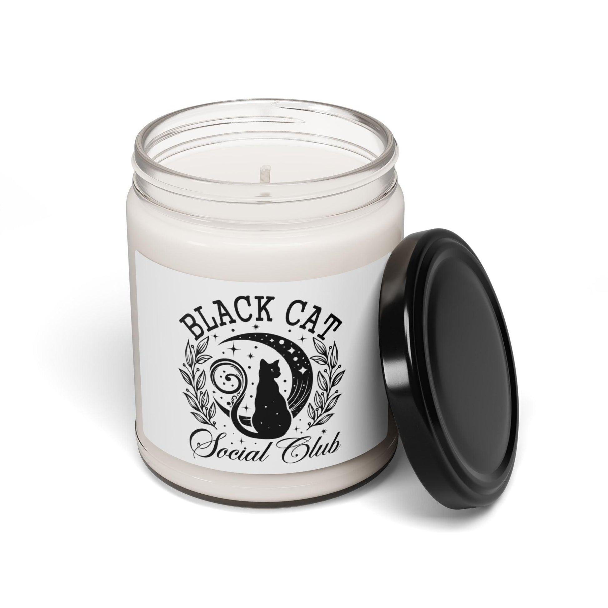 Black Cat Social Club Scented Candle (White) - Cosmic Creations by Karen