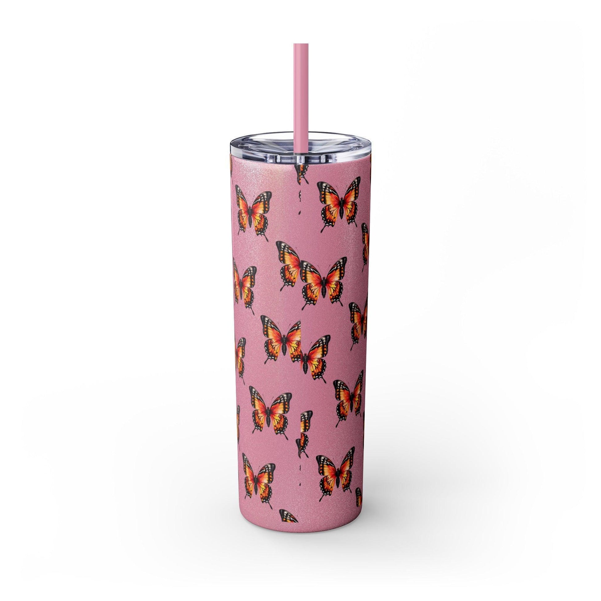 Monarch Butterfly Skinny Tumbler (with Straw, 20oz) - Cosmic Creations by Karen