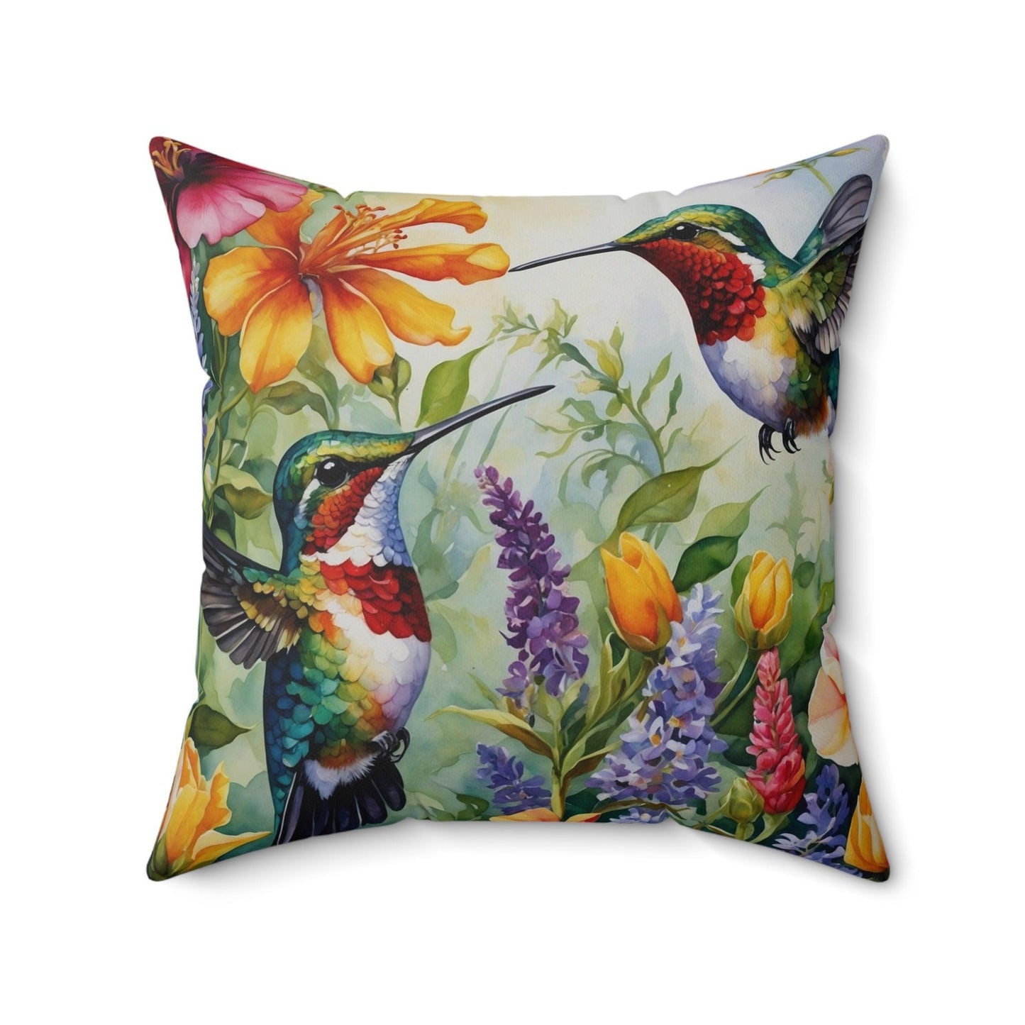 Floral and Hummingbird Cushion