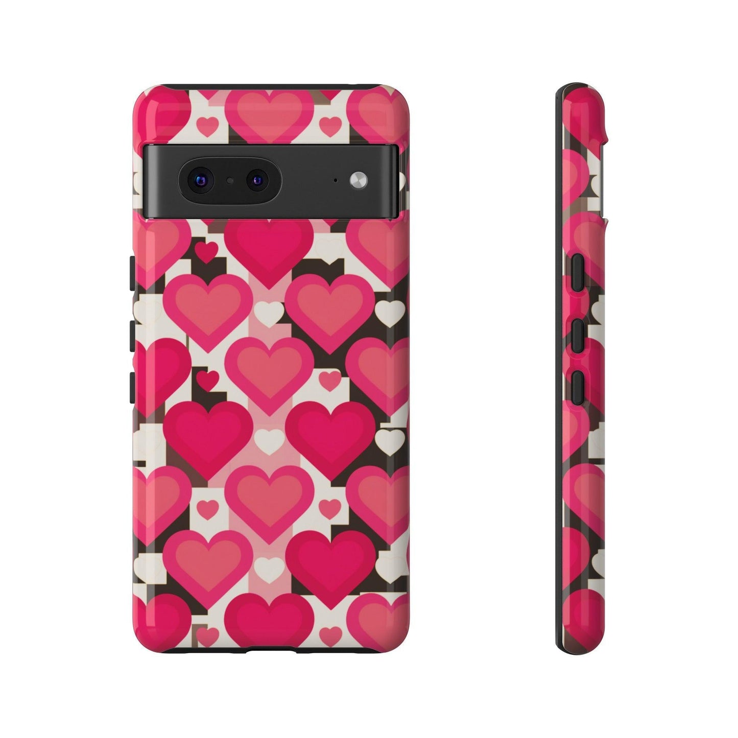 Tough Phone Case :" Eclectic Elegance Phone Case Collection" ( Hearts patterns)