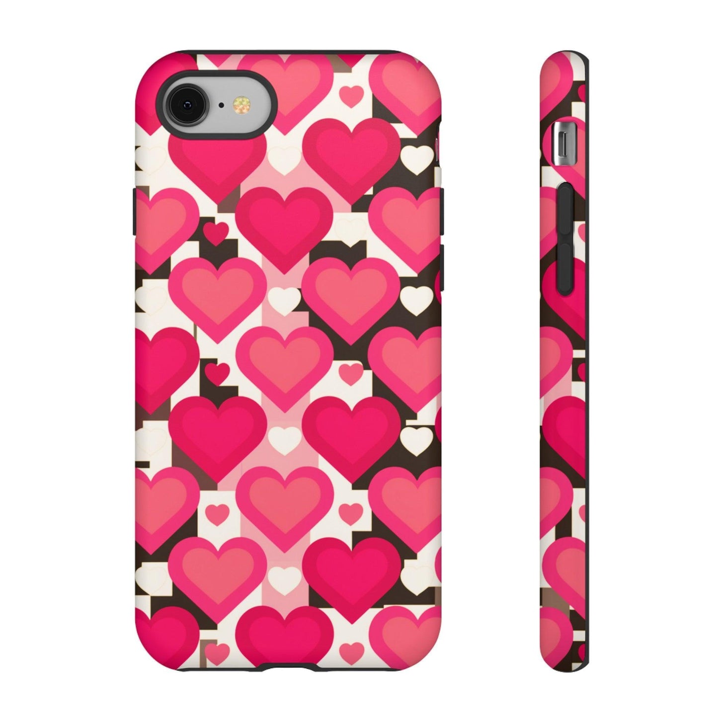 Tough Phone Case :" Eclectic Elegance Phone Case Collection" ( Hearts patterns)