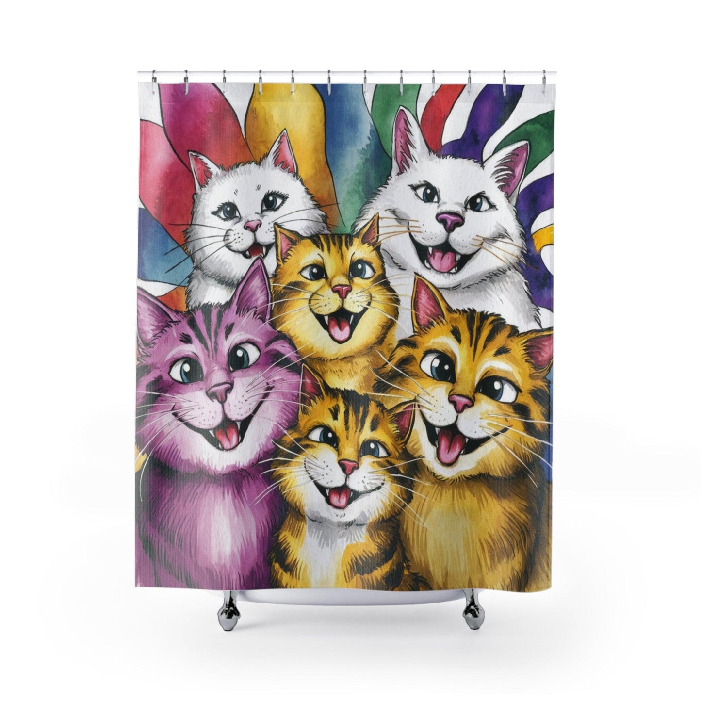 Elegant Shower Curtains Collection ( Cats ) - Cosmic Creations by Karen