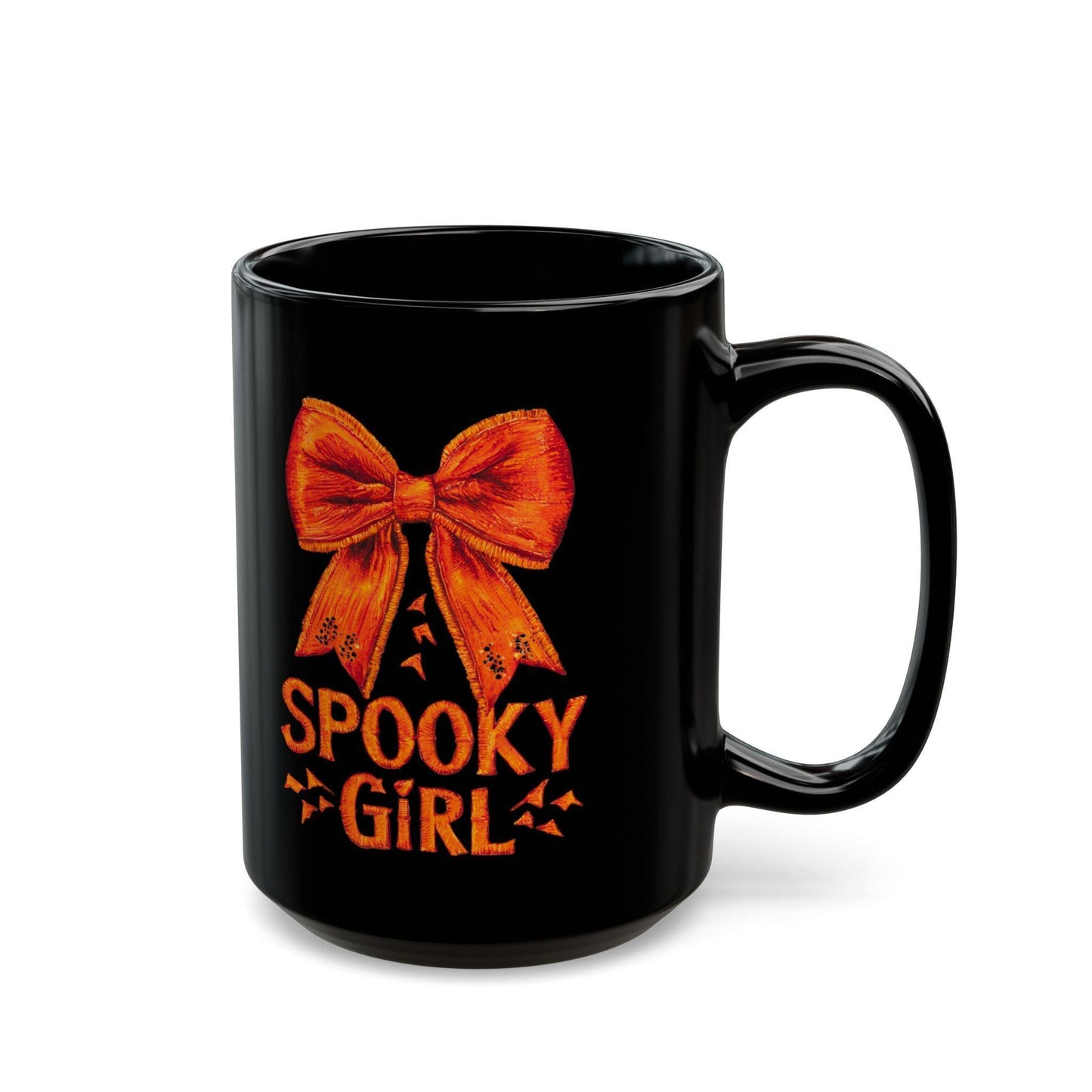 Spooky Girl Coquette Black Mug - Cosmic Creations by Karen