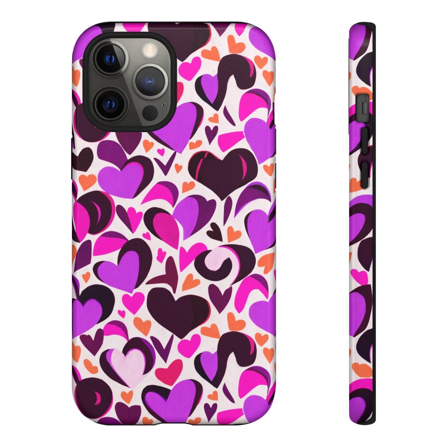 Tough Phone Case :" Eclectic Elegance Phone Case Collection" ( Hearts patterns)