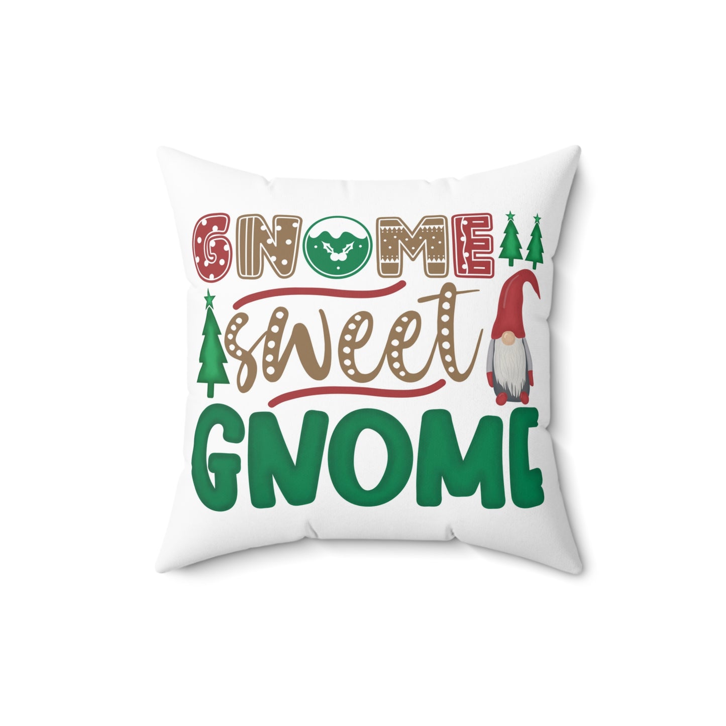 Christmas Gnomes Design Square Pillow