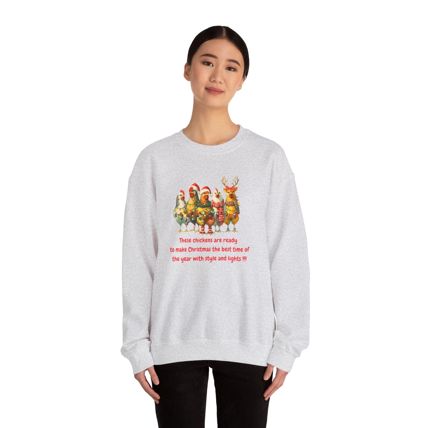 Christmas Chickens Heavy Blend™ Crewneck Sweatshirt