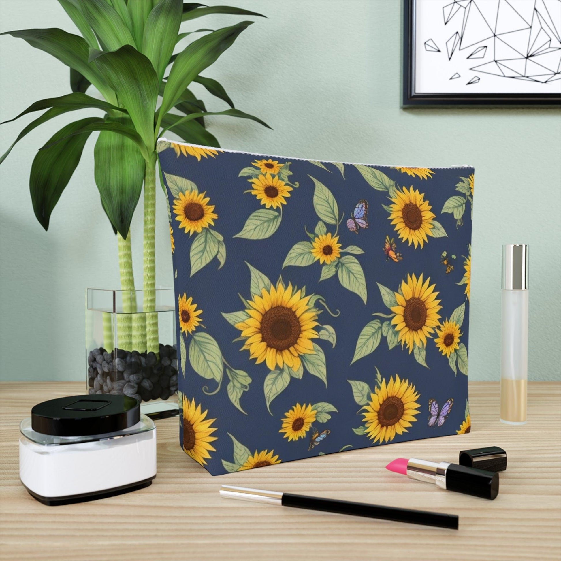 Colorful Floral Cotton Cosmetic Bag Vibrant and Stylish Makeup Bag, Perfect for Personal Use & Gifts - Cosmic Creations by Karen