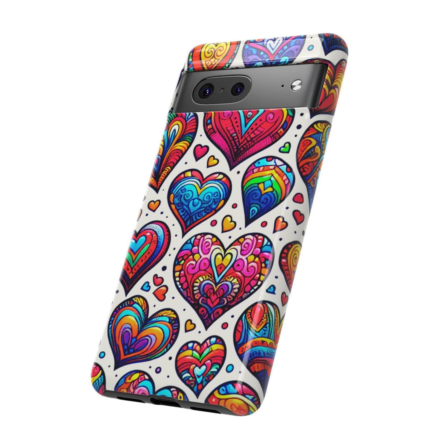 Tough Phone Case :" Eclectic Elegance Phone Case Collection" ( Hearts patterns)