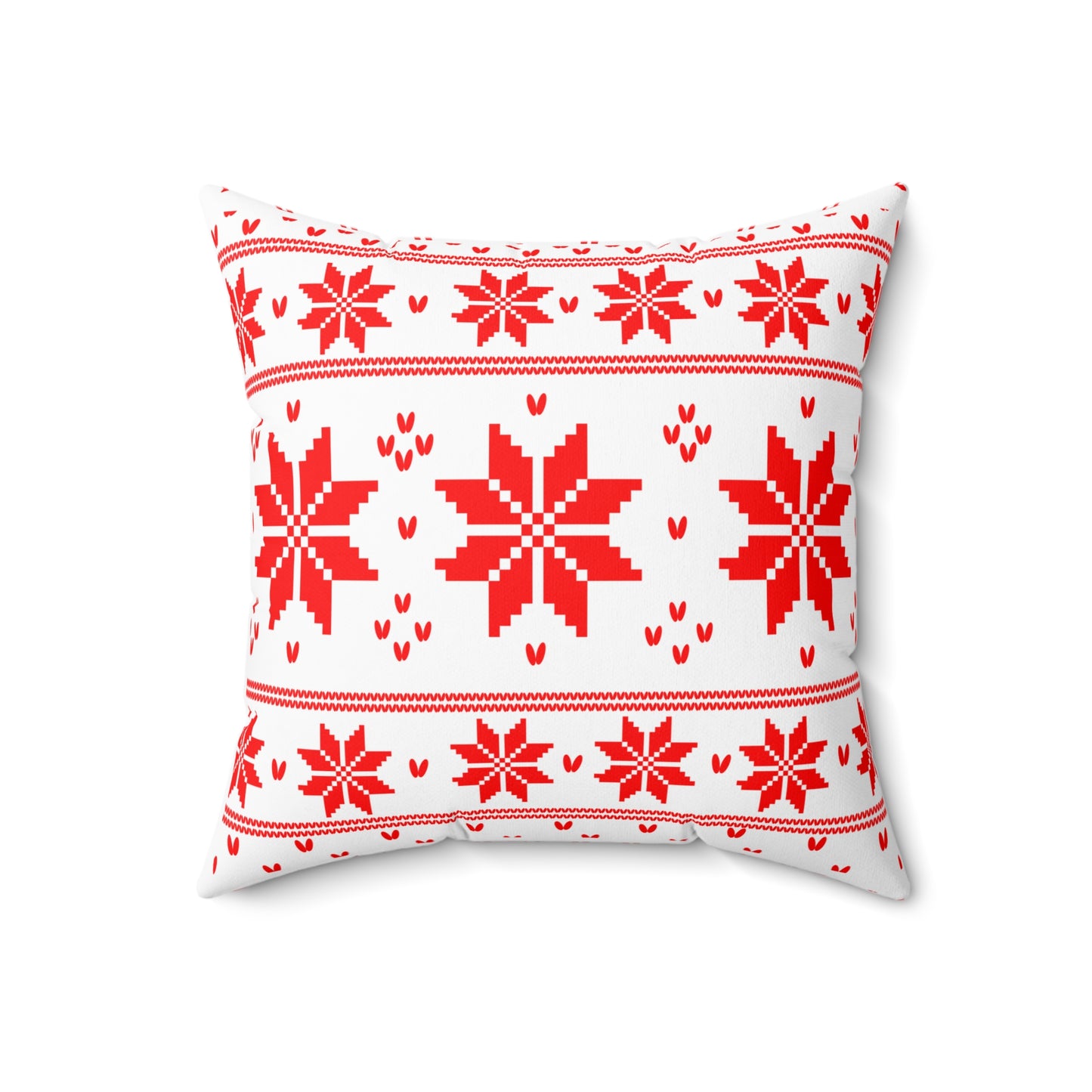 Christmas Knitted Red Style  Design Square Pillow